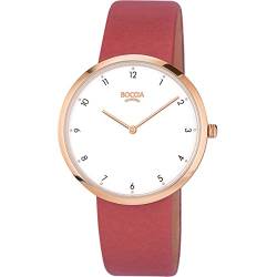 Boccia Damen Analoger Quarz Uhr mit Echtes Leder Armband 3309-05 von Boccia