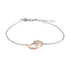 Boccia Damen Armband aus Titan in der Farbe Silber/Rosegold, antiallergen, 21cm, 03029-02 von Boccia