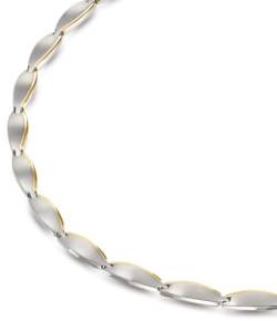 Boccia Damen Halskette in der Farbe Silber poliert mit goldplattierten Akzenten, antiallergen, 45cm, 08034-02 von Boccia