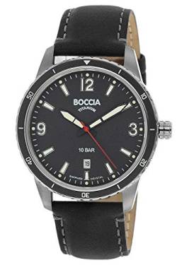 Boccia Herren Analog Quarz Uhr mit Echtes Leder Armband 3635-01 von Boccia