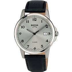 Boccia Herren Analog Quarz Uhr mit Leder Armband 3633-03 von Boccia