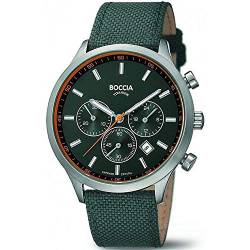 Boccia Herren Chronograph Quarz Uhr mit Leder Armband 3750-01 von Boccia