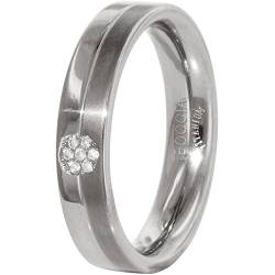 Boccia Unisex-Ring You and me Titan Diamant (0.035 ct) weiß Gr. 61 (19.4) - 0129-0561 von Boccia