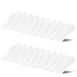 Bock op Kölle Sprint Sport Sneaker Socken Herren & Damen (2er Pack) Unisex (20 Paar weiß, 39-42) von Bock op Kölle