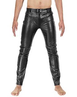 Bockle® 3 Gay-Zip Lederhose Herren Lederhose mit durchgehendem Reißverschluss Zip, Size: 32W / 34L von Bockle