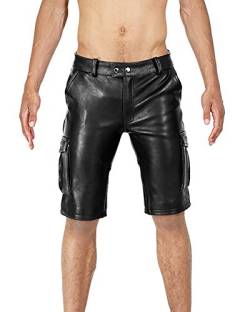 Bockle® BoB Cargo Shorts Leder Shorts Pants Kurze Lederhose, Size: W33/L30 von Bockle