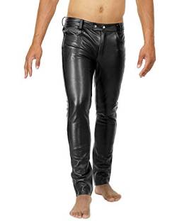 Bockle® Fitting You Tube Röhre Skinny Slim Fit Herren Lederhose Herren, Size: W33/L34 von Bockle