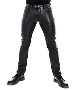 Bockle® New 5 BoB Pants Buttons Lederhose Herren Leder Jeans, Size: 31W / 32L von Bockle