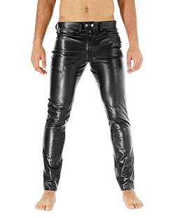 Bockle® Push-Strap Faux Gay-Zip Kunstlederhose Lederhose Herren, Size: 38W / 36L von Bockle