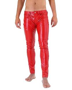 Bockle® Push-Strap RED Faux Pants Kunstlederhose, Kunstleder, kein echtes Leder, Size: 32W / 34L von Bockle