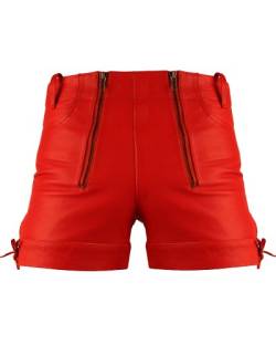 Bockle Kurze Zimmermann Lederhose Leder Short Red Pants, Size: W30/L30 von Bockle
