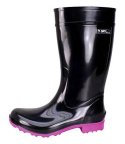 Bockstiegel Gummistiefel in Übergrößen Hellgrün/Dunkelblau Luisa große Damenschuhe, Schwarz/Fuchsia, 42 EU von Bockstiegel