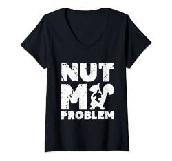 Damen Nut My Problem Eichhörnchen Nicht mein Problem T-Shirt mit V-Ausschnitt von BocuDesign