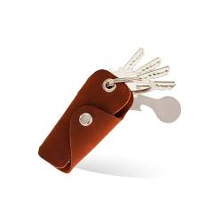 Bodesa Valore Premium Qualität Schlüsseltasche aus Echtem Leder | Schlüsseletui mit Einkaufswagenlöser | Key Organizer für 1-5 Schlüssel | Schlüsselanhänger mit Flaschenöffner (dunkelvintage) von Bodesa Valore