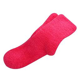 Bodhi2000 Damen Casual Warme Socken Weiche Dicke flauschige Kuschelsocken Socken (rosarot) von Bodhi2000