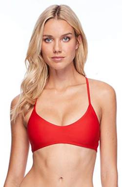 Body Glove Damen Alani Solid Strappy Back Halter Top Swimsuit Bikini, Smoothie True Red, Medium von Body Glove