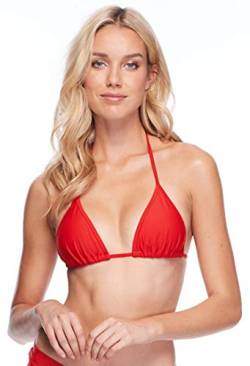 Body Glove Damen DITA Solid Triangle Slider Bikini Top Swimsuit Bikinioberteil, Smoothie True Red, Small von Body Glove