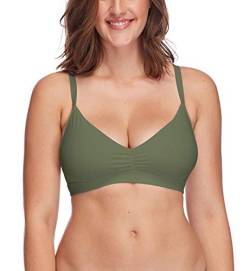 Body Glove Damen Smoothies Drew Solid D, DD, E, F Cup Bikini Top Swimsuit Bikinioberteil, Cactus, F Körbchengröße von Body Glove