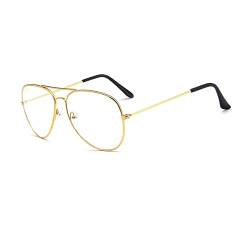 Brille Klassische Brille Metallgestell Brillenfassung Vintage Brille Dekobrillen For Männer und Frauen von BodyGo