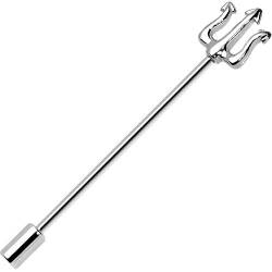 Industrial Piercing Barbell Pitchfork Trident 14ga-1.5 316L Surgical Steel (Steel) by BodyJewelryOnline von BodyJewelryOnline