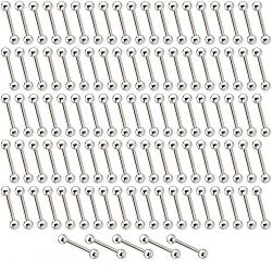 100PK 14 ga-3/10,2 cm (19 mm) Basic Nippel oder Zunge 316L chirurgischer Stahl gerader Barbell – Perfekt für kleine Geschäfte von BodyJewelryonline