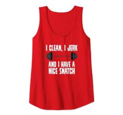 Damen Bodybuilding Gifts - I Clean I Jerk Lustiges Gym Workout Tank Top von Bodybuilding Gifts