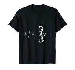 Bogenschütze Compoundbogen Herzschlag EKG Bogenschießen T-Shirt von Bogenschießen T-Shirts und Bogenschützen Geschenke