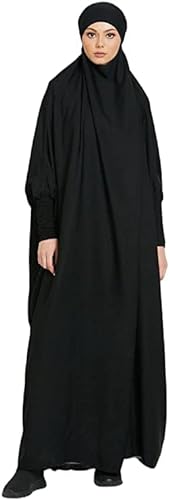 Damen Muslim Roben Einfarbig Lose Muslimisches Kleid Mit Kapuze Islamische Gebetskleidung Kaftan Türkei Islam Dubai Türkei Kleid in voller Länge mit Hijab von Bohen