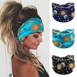 Bohend Boho Stirnbänder Breit verknotet Haarband Mode Bandeau-Druck Reisen Dehnbar Stirnband aus Baumwolle Sport Yoga Haarschmuck für Frauen und Mädchen von Bohend