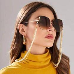 Bohend Mode Frauen Glaskette Gold Perlen Gesichtsmaskenkette Perle Frauen Sonnenbrillen Kette Zubehör Für Glas Und Gesichtsmasken von Bohend
