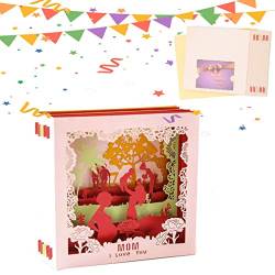 Bohend Muttertag Grußkarten 3D-Popup Danke Karten Thanksgiving Day Karten Umschläge Leer Mama Geburtstagskarte für Frauen von Bohend