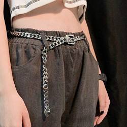 Bohend Punk Taillenkette Silber Metallisch Einstellbar Körperkette Einfach Jeans Nachtclubs Party Zubehör Zum Frauen und Mädchen von Bohend