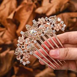 Bohend Strass Blume Kamm Dekorativ Haarkämme Braut Haarschmuck für Frauen und Mädchen (2) von Bohend