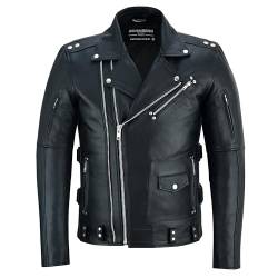 Bohmberg Lederjacke Herren MAXX Echtleder Klassiker Schwarz Biker Leder Jacke Motorrad Chopper Gr.M von Bohmberg