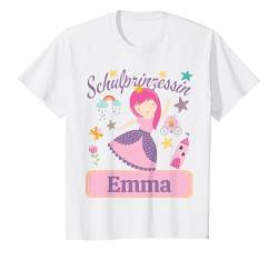 Kinder Schulstart 2024 Personalisiert Prinzessin Emma Einschulung T-Shirt von Boho Mein Erster Schultag Shirts mit Namen
