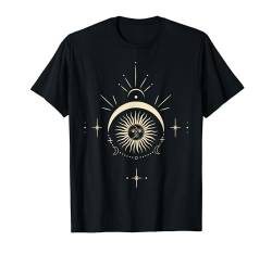 Damen Boho Graphic Starlights, Sun & Moon with Face T-Shirt von Boho T-Shirt