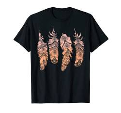 Four Feather Sunrise Gradient Bohemian Graphic T-Shirt von Boho T-Shirt