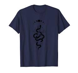 Magische Boho Schlange mit Mond Phase & Blättern T-Shirt von Boho T-Shirt