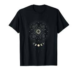 Mondphase, Sonne, Sterne im Esoterischer Kreis Boho Graphic T-Shirt von Boho T-Shirt