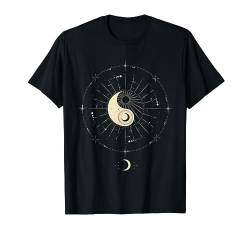 Mondphase mit Ying Yang im kreisförmigem esoterischem Design T-Shirt von Boho T-Shirt