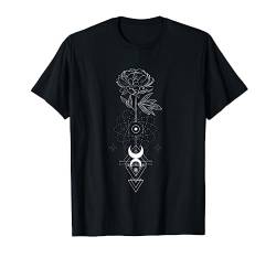 Mystische Blume mit Mond Phase & esoterischer Form T-Shirt von Boho T-Shirt