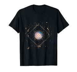 Mystische Sonne & Monphase mit Galaxy, Boho Graphic T-Shirt von Boho T-Shirt