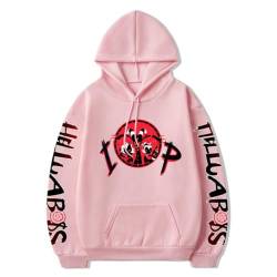 Anime Helluva Boss Printed Sweatshirt Unisex Hoodie Sweatshirt Pullover Cosplay Kostüm Pullover (Pink,3X-L) von Bokerom