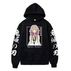 Bokerom Anime Demon Slayer Kanroji Mitsuri Gedruckt Sweatshirt Unisex Hoodie Pullover Cosplay Männer Frauen Langer Pullover (Black 3,M) von Bokerom