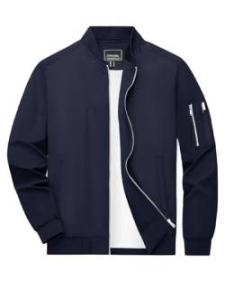 Boladeci Herren Jacke Übergangsjacke Bomberjacke Leichte Sommerjacke mit Reißverschluss Fliegerjacke Frühling Herbst Männer Jacken Marineblau M von Boladeci