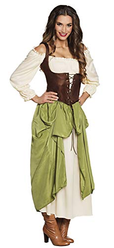 Boland - Kostüm für Erwachsene Mittelalterliche Wirtin, mittelalterliche Frau, Kleid mit Bluse, Unterrock, Korsage, Karneval, Halloween, Fasching, Mottoparty von Boland