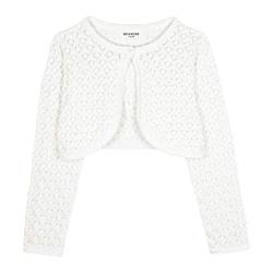 Bolerose Mädchen Langarm Bolero Pointelle-Strickbolero für Kinder (Elfenbein, 3-4 Jahre) von Bolerose