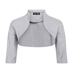 Bolerose Maßgeschneiderte 3/4 Hülse Bolero (Silber, 5XL) von Bolerose