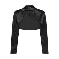 Bolerose formal Satin Langen Ärmel Bolero (Schwarz, 5XL) von Bolerose