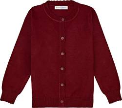 Bolerose gleichgültig Mädchen Lange Ärmel Cardigan Kinder Bolerojäckchen Shrug (Weinrot, 9-10 Jahre) von Bolerose